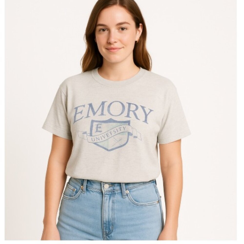 Vintage Emory University T Shirt XL Gray Gear For Sports